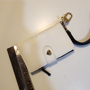 Betsey Johnson faux leather bifold wallet Heart Accent Wristlet Card Holder
